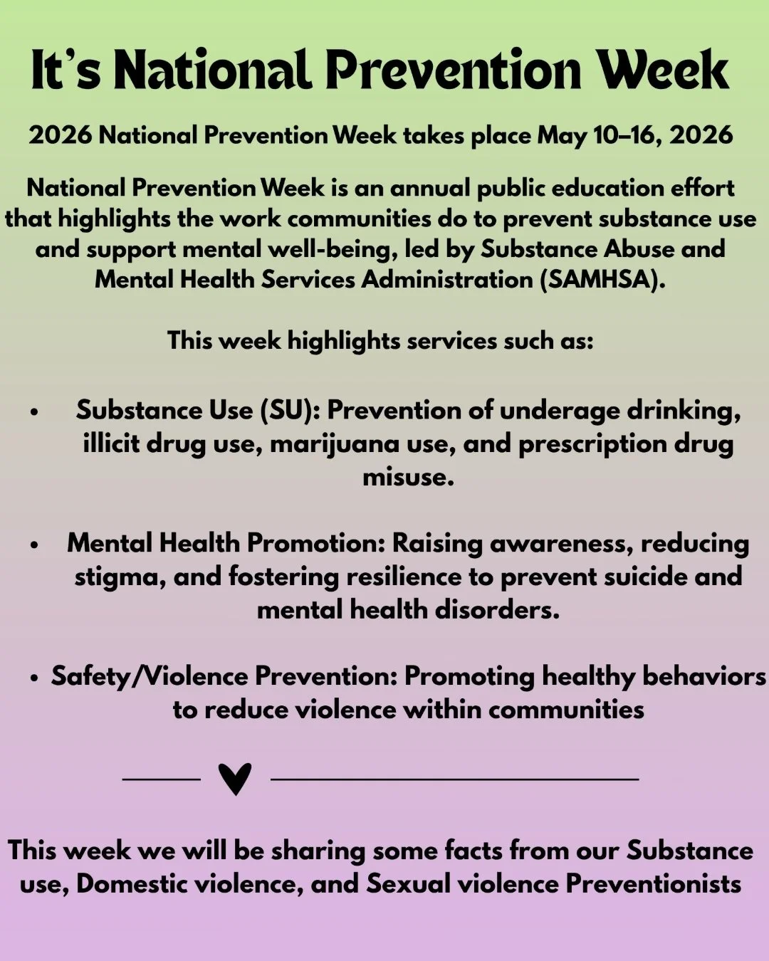 Starting a day late but it is not to late to start talking prevention!