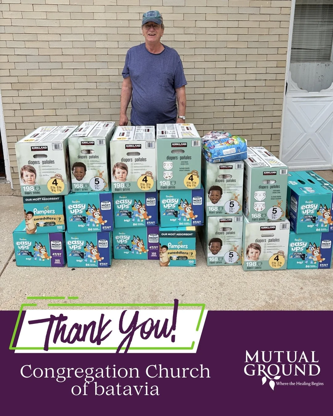 A massive thank you to the Congregation Church of Batavia for their incredible generosity! 💙
This is their THIRD drop off for their diaper drive donation, and we are truly amazed. Donations like these help ensure that families in our community have 