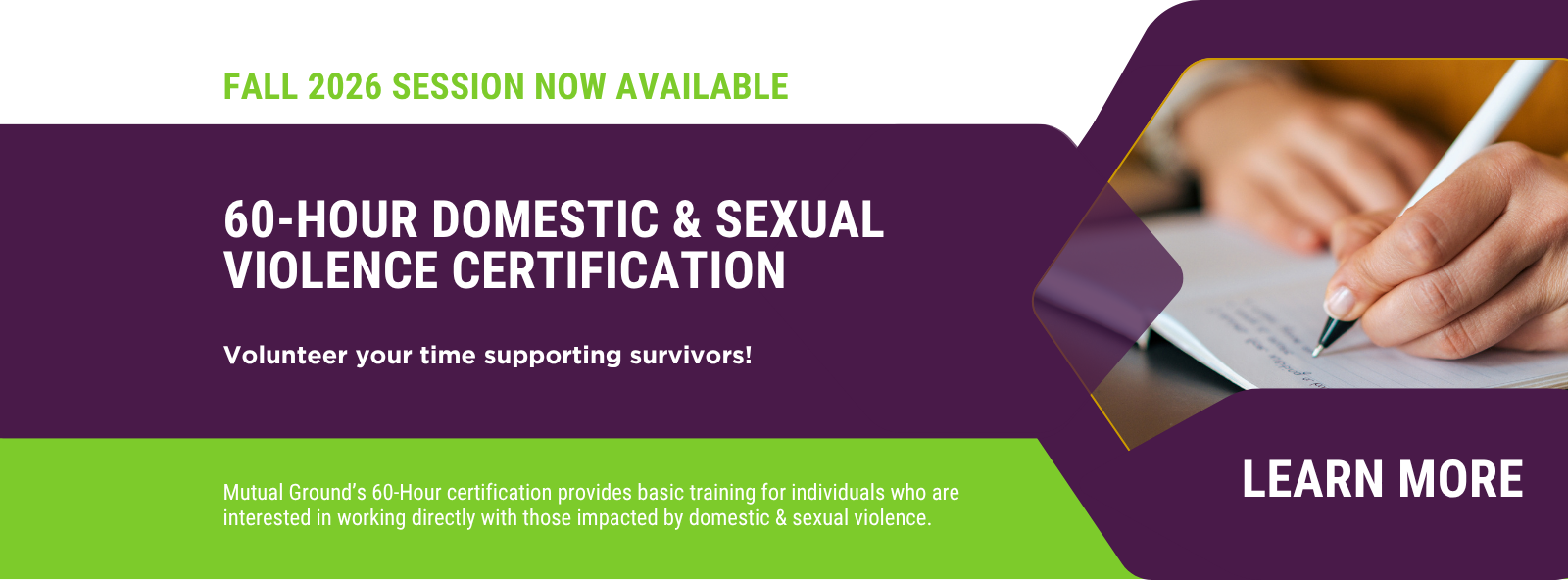 60 Hour Domestic and Sexual Violence Certification