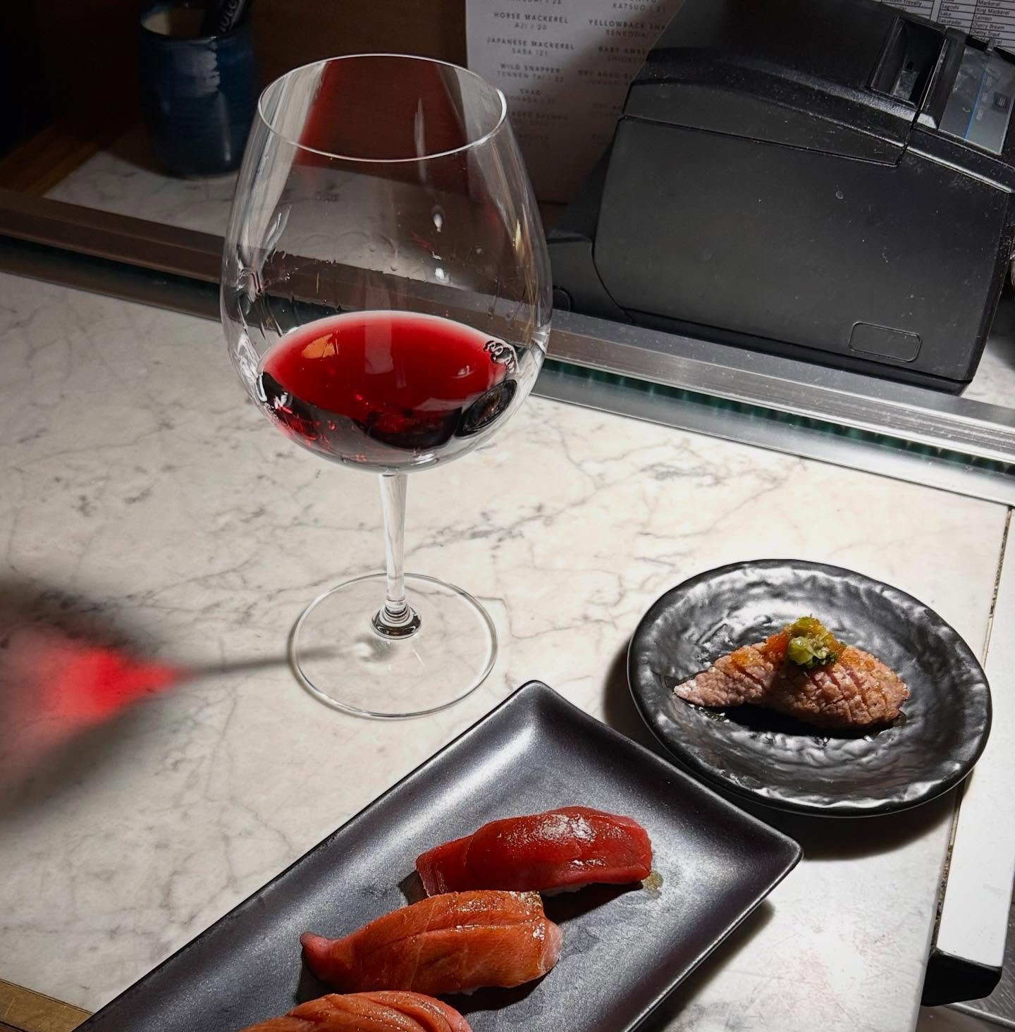 Until supplies last, we&rsquo;re having a Toro Special of sorts, which includes a trio of Chu Toro, Hagashi Toro, and the seared Yaki Toro. To tie them all together we&rsquo;re also recommending a half glass red pour, currently available is the 2001 