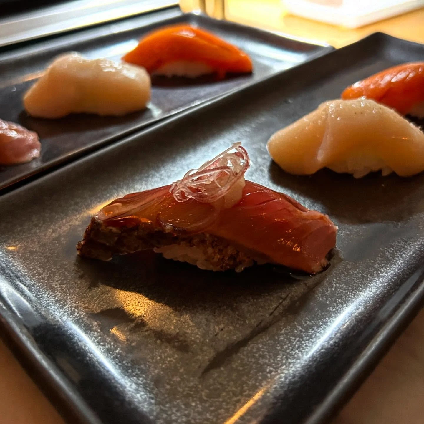 Today we&rsquo;re featuring the beloved Katsuo, or Bonito! Expertly prepared by our chefs, they play a special part of your omakase. 

#sushi #omakase #dinnerplans #ladinner #reserve