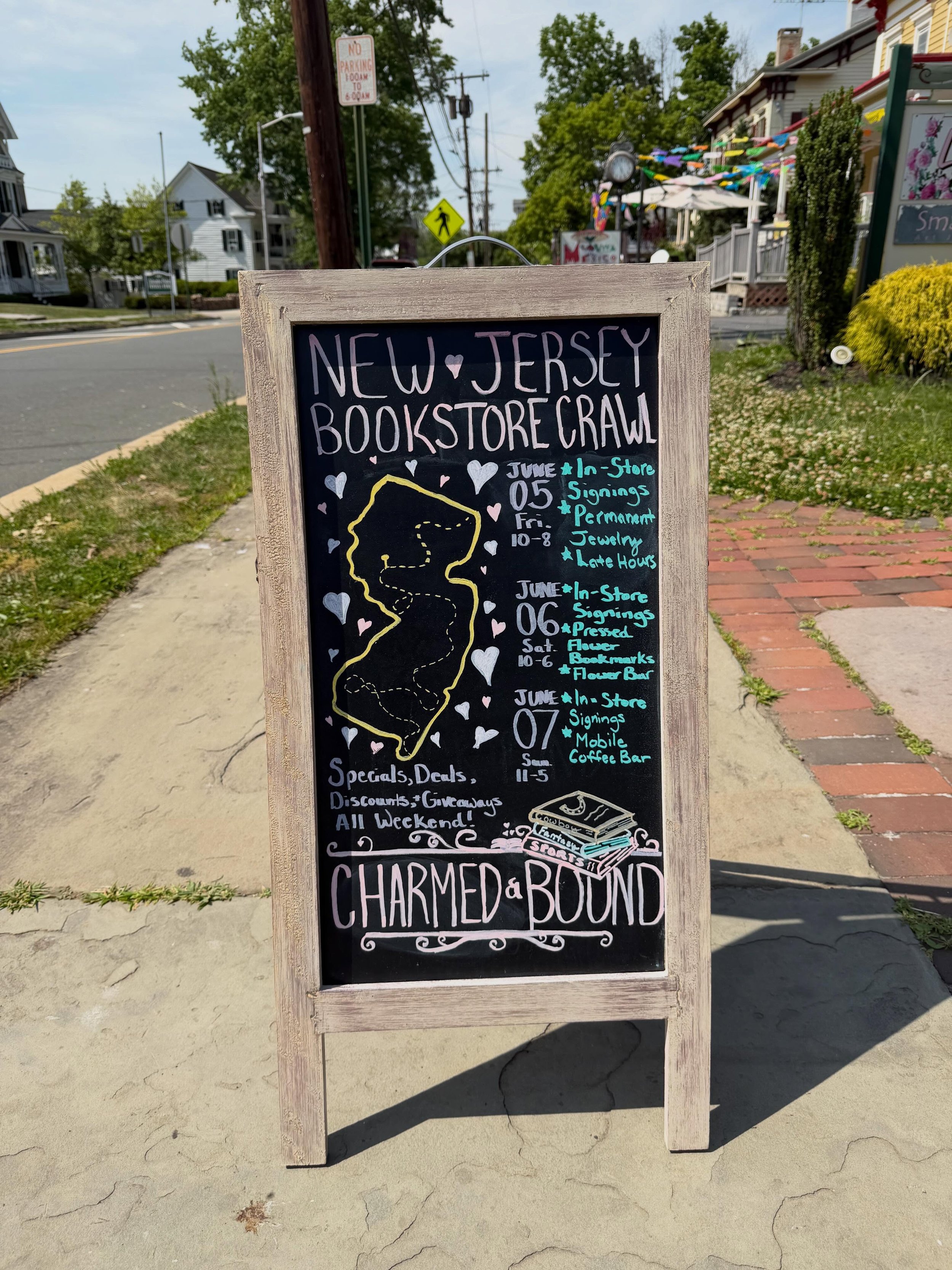 Great day signing books and meeting readers yesterday at @charmednboundbooks to celebrate @njbookstorecrawl ! Thanks for having me, and thanks to everyone for such fun convos all day long! 📚