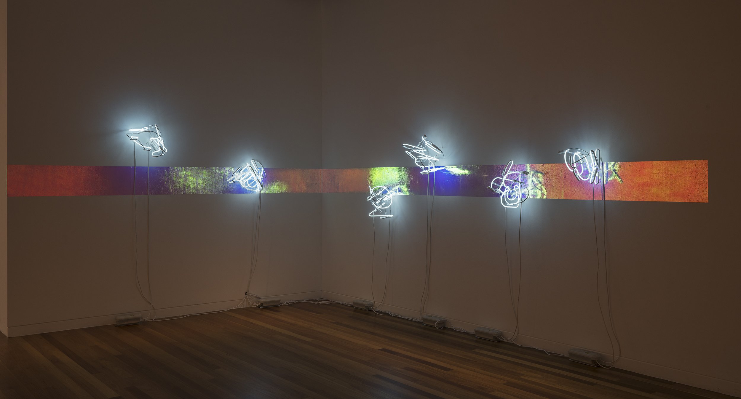 Lorem ipsum, installation view, 2025, photo courtesy of Canberra Contemporary, Alexander Boynes and Benjamin Shingles. Photo credit Brenton McGeachie
