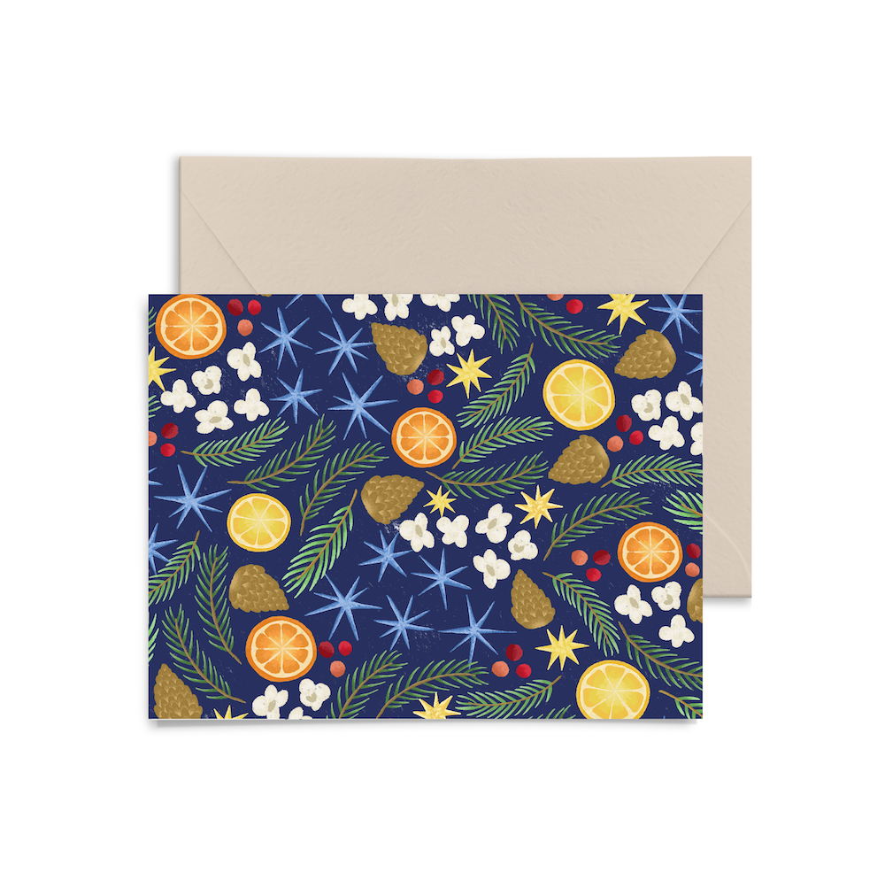 Citrus and Greens Holiday Card