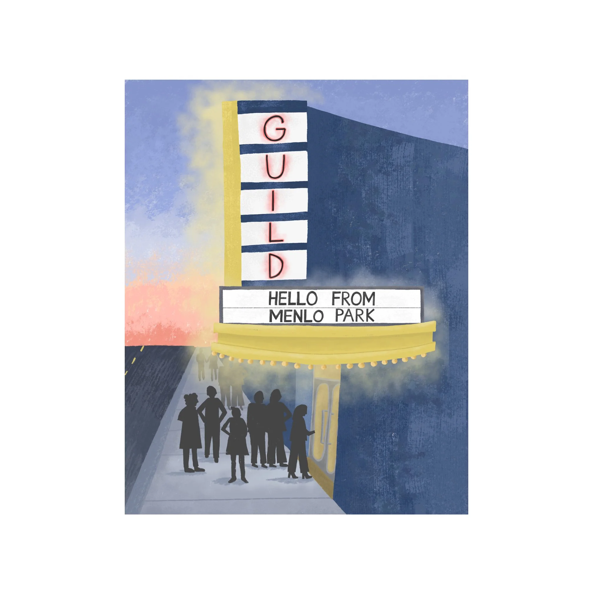 The Guild Theatre in Menlo Park Postcard