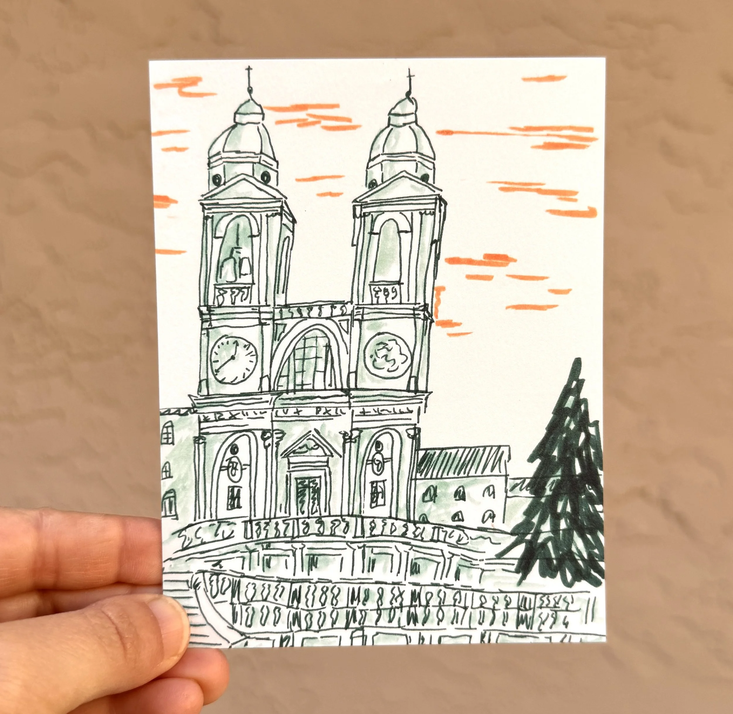 Spanish Steps in Rome Postcard