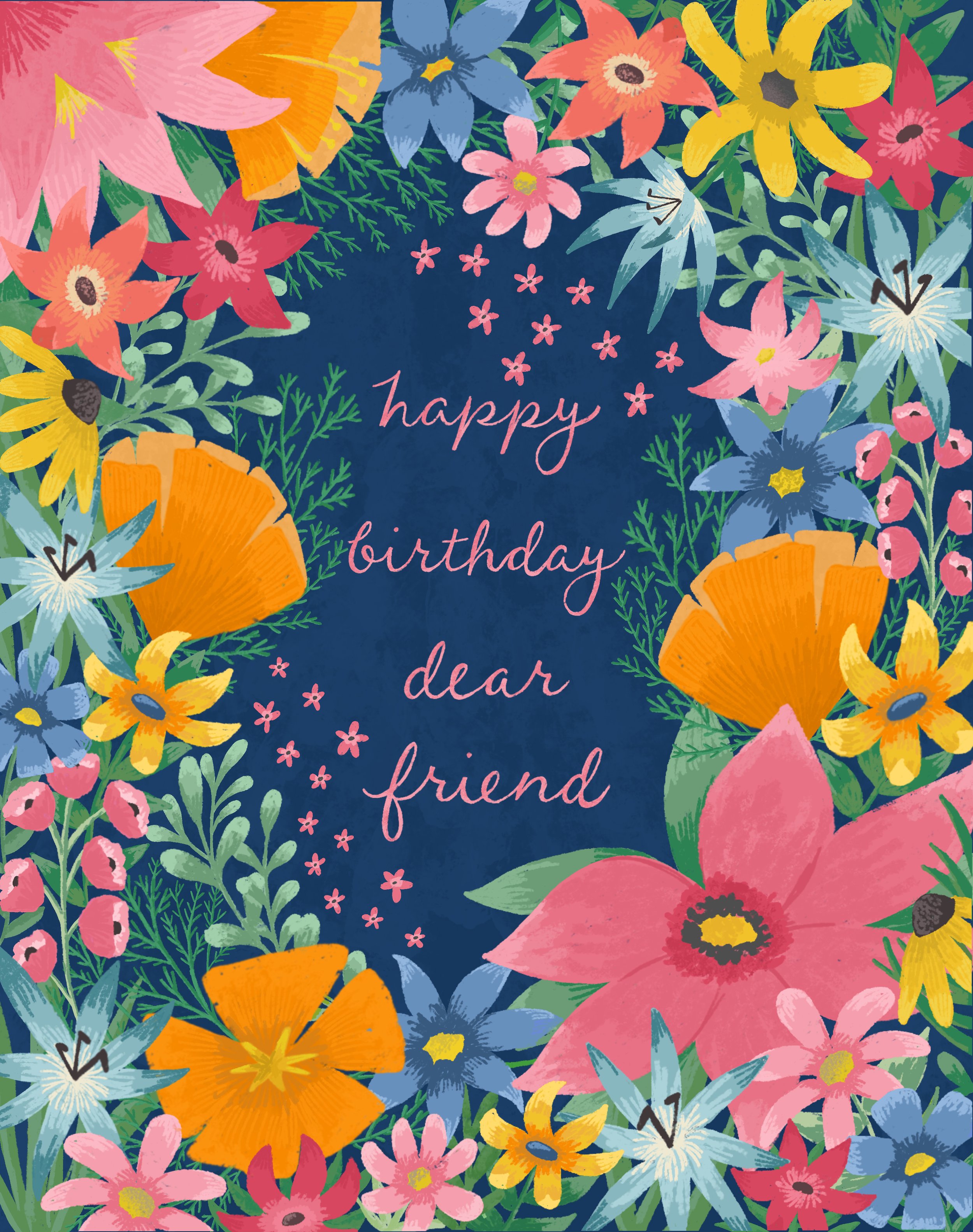 California Wildflower Birthday Card