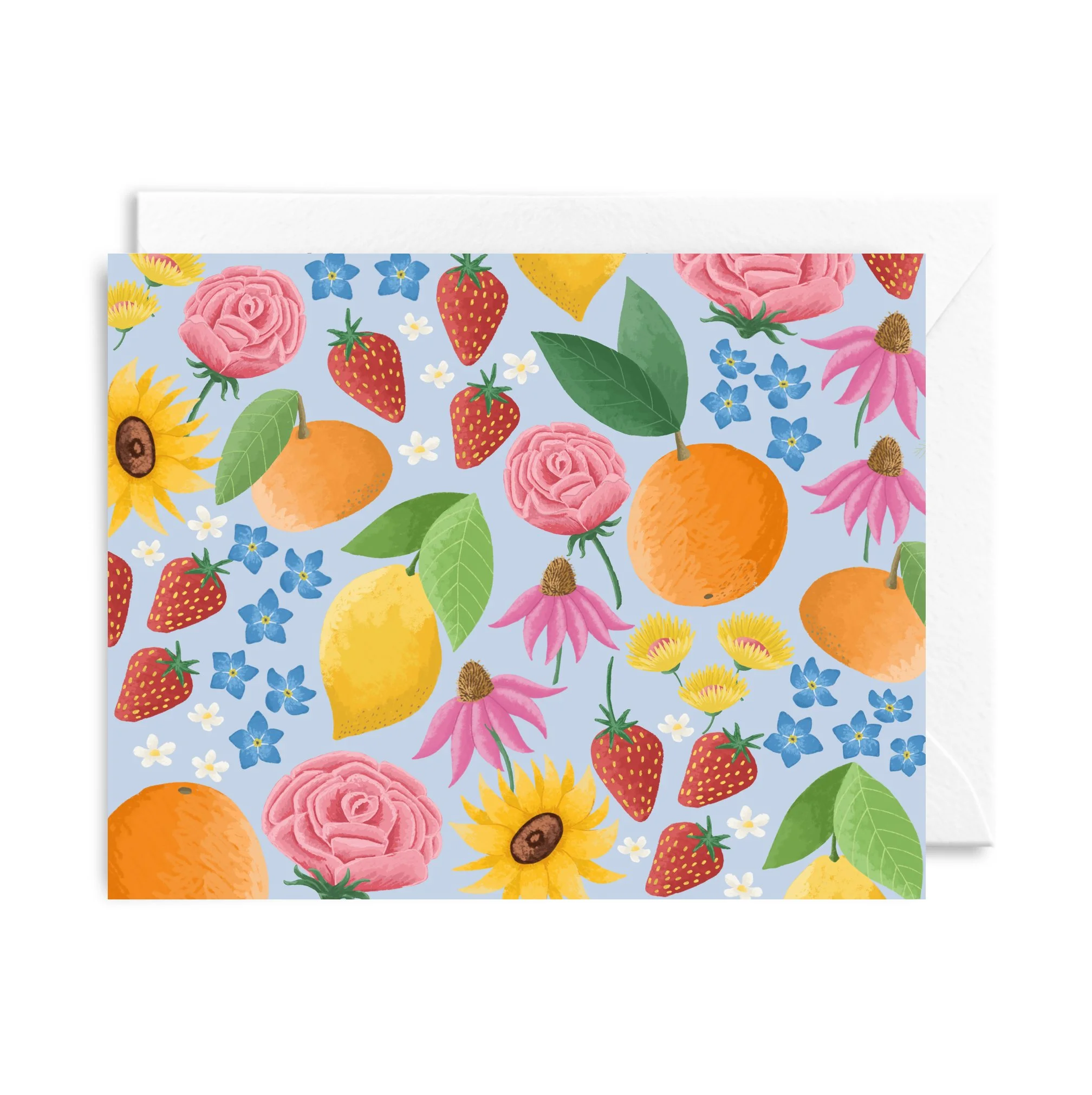 Summer Fruits and Floral Pattern Card