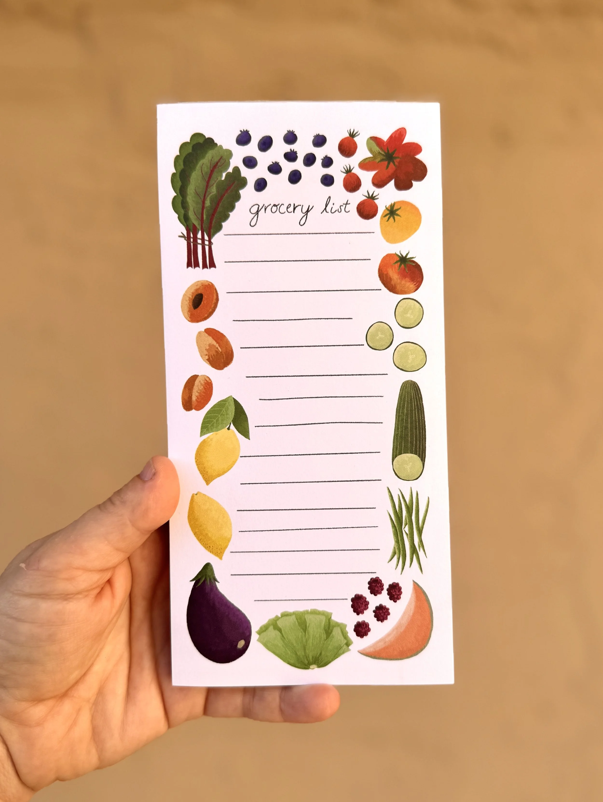 Veggie and Fruit Grocery List Notepad