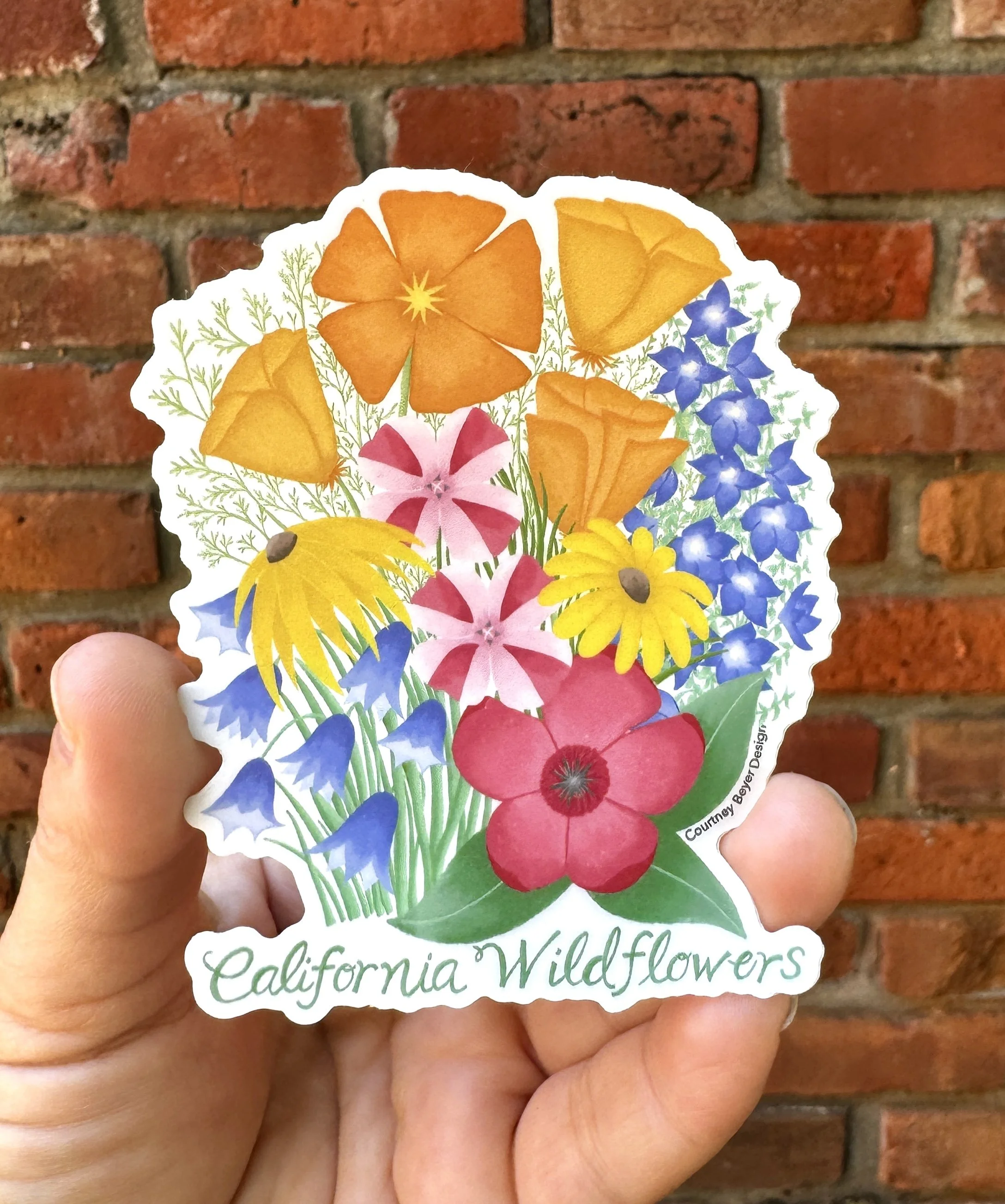 California Wildflower Vinyl Sticker