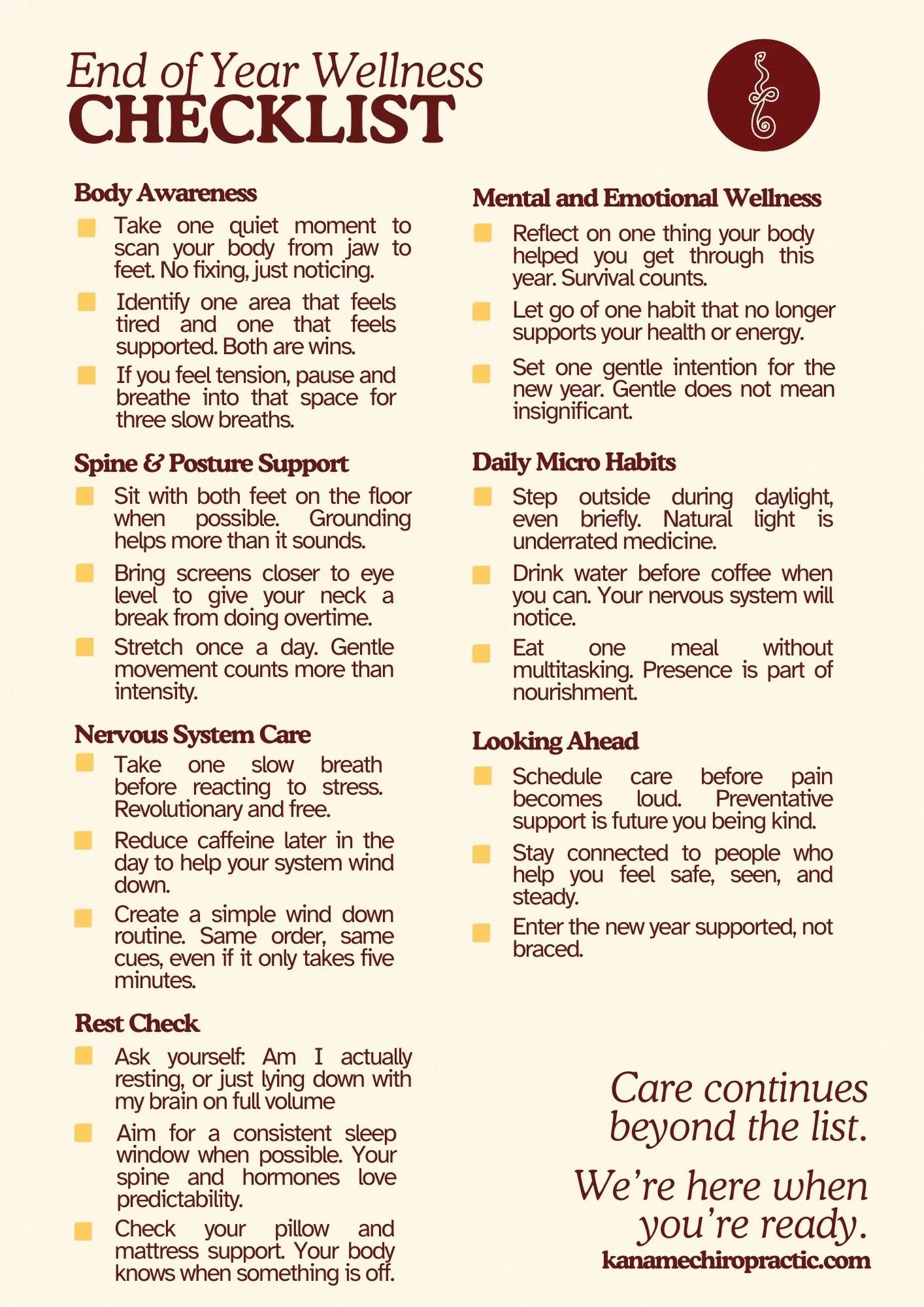 Spring Into Wellness Task List An End of Year Wellness Reset