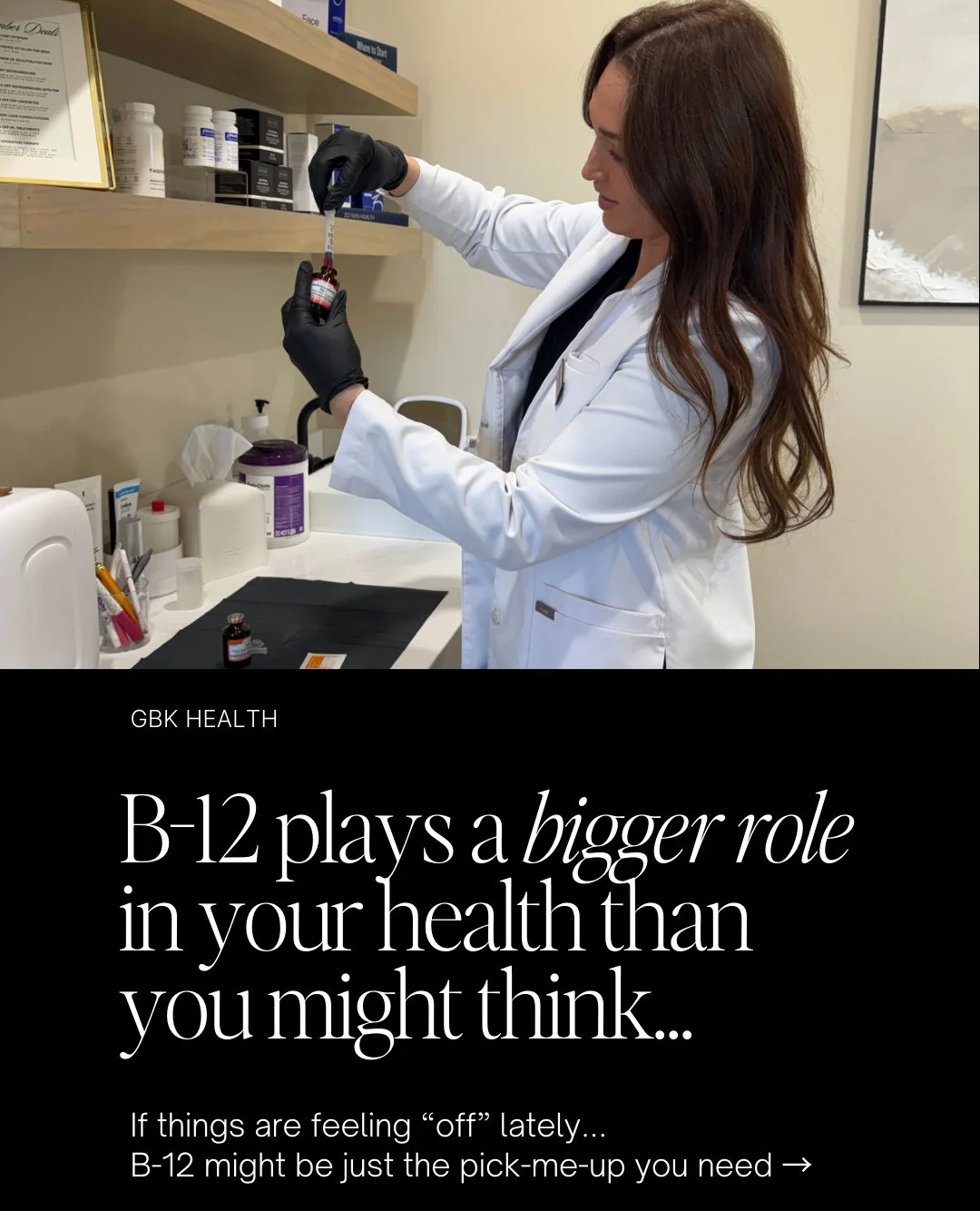 Did you know that stress, diet, and even common meds can block your B-12 absorption? ✋🫤⁠
⁠
A lot of our clients are low on this powerhouse vitamin and don't even realize it. From mood and brain function to metabolism support, B-12 does the heavy lif