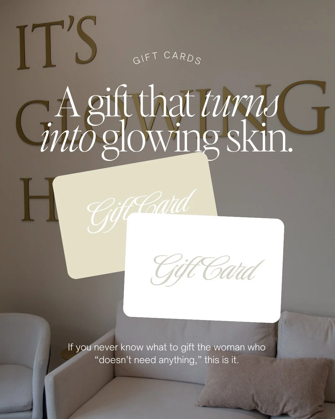 If you never know what to gift the woman who &ldquo;doesn&rsquo;t need anything,&rdquo; this is it. 🎁 ✨

Our gift cards are valid for everything we offer: injectables, memberships, and medical-grade skincare. It&rsquo;s the perfect way to say 'Thank