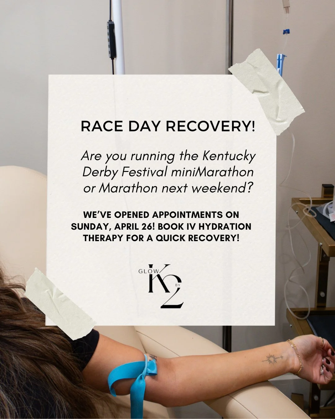 Whether you&rsquo;re running the miniMarathon or full Marathon next weekend, your body deserves the right recovery after crossing that finish line. 💧✨⁠
⁠
Our IV Hydration Therapy is the perfect way to replenish fluids, restore electrolytes, and help