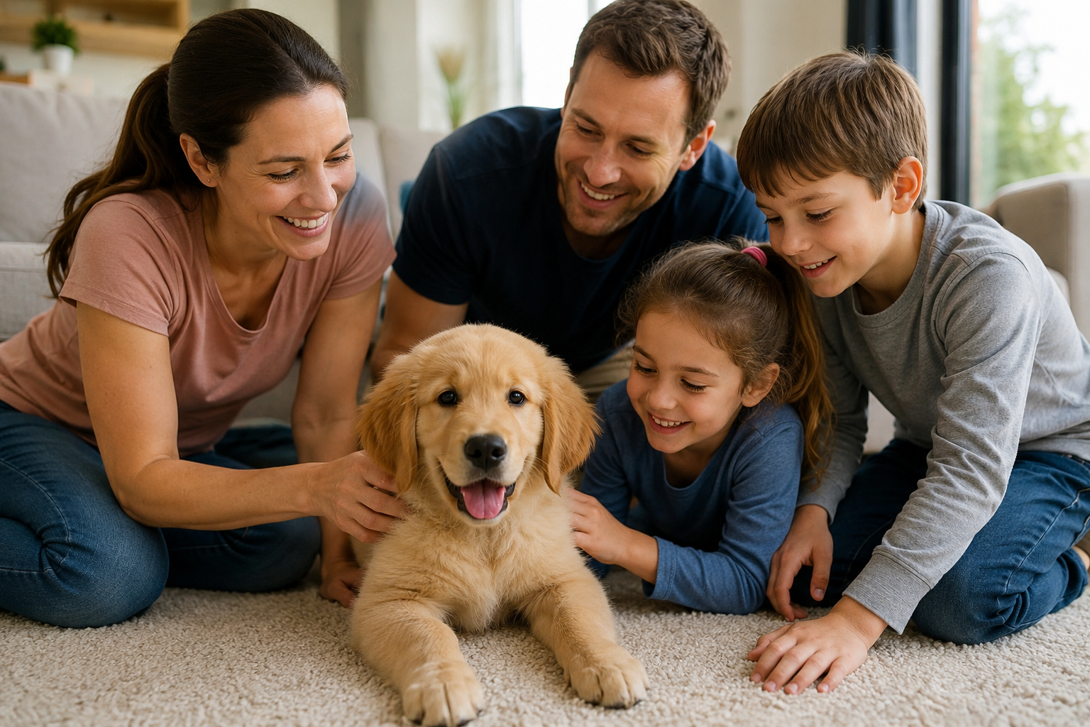 Puppy with young family in Adelaide