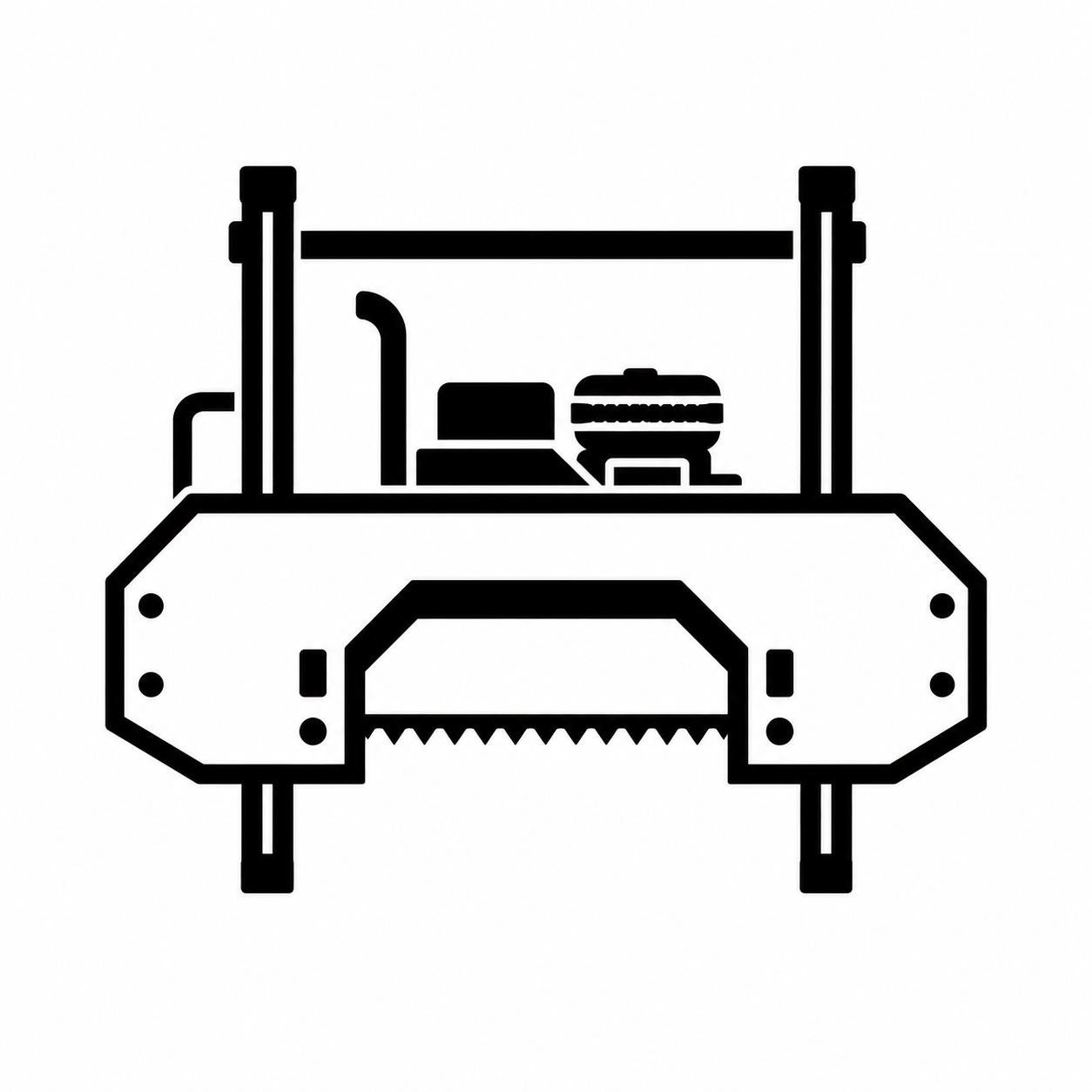 Outline of a portable sawmill machine.