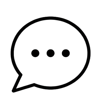A speech bubble icon with three dots inside.