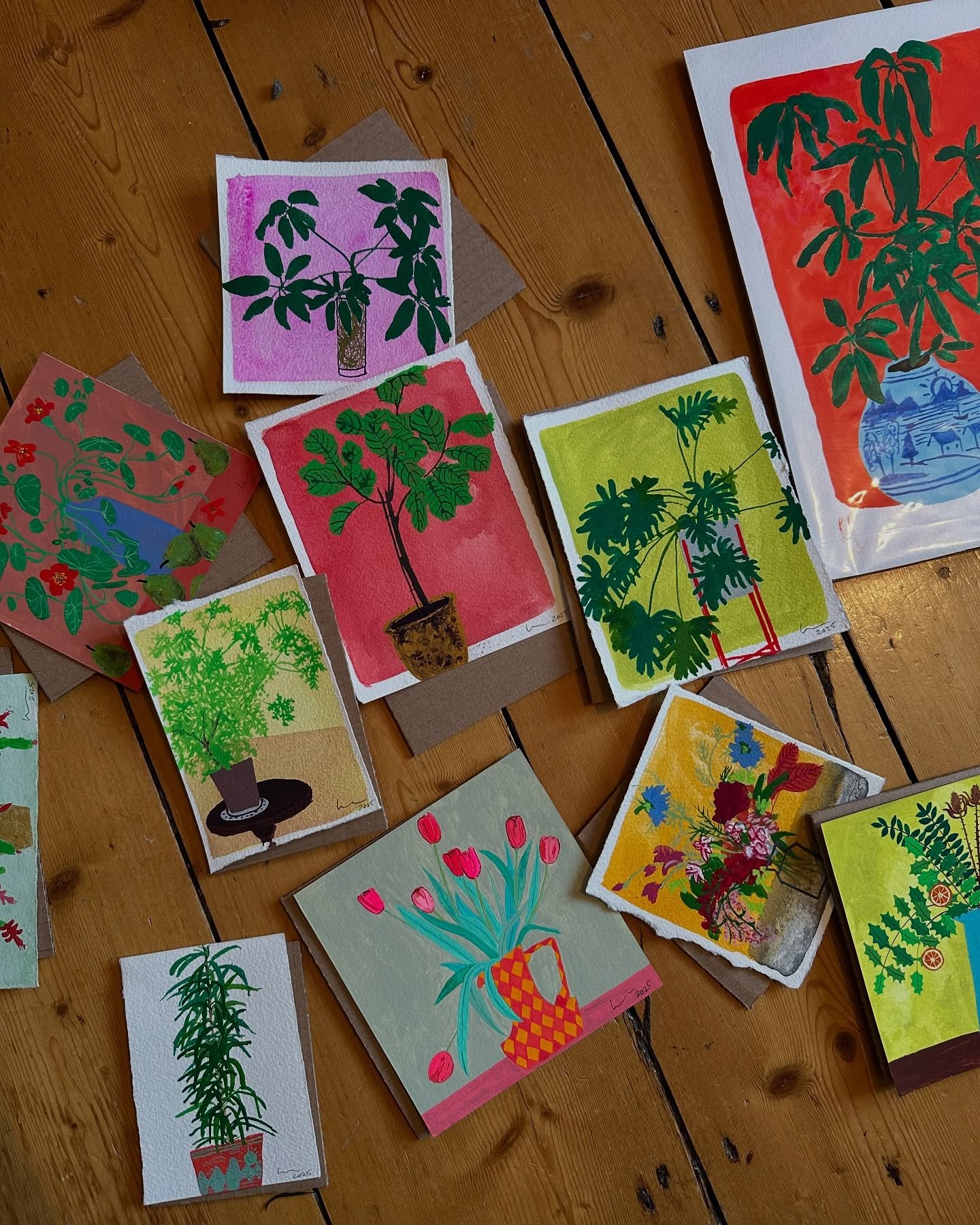 I shared these in my stories yesterday, but I thought now would be as good a time as any to come back from my accidental five month main feed hiatus..!

I will be at @inkpaperandprint selling my wares (including these new original paintings and hand 