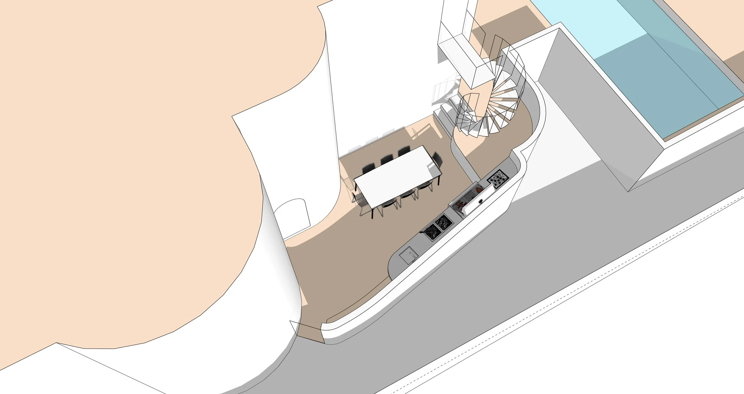 Proposed Aerial View - Outdoor Kitchen