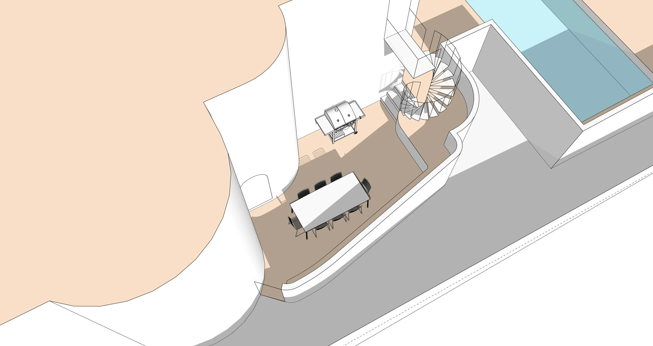 Existing Aerial View - Outdoor Kitchen