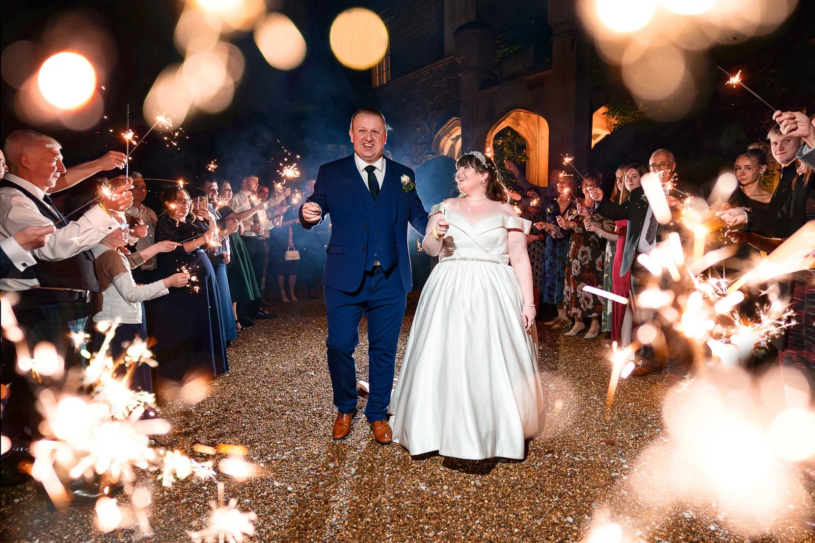 sparklers-of-bride-and-groom-on-Derbyshire-wedding-day
