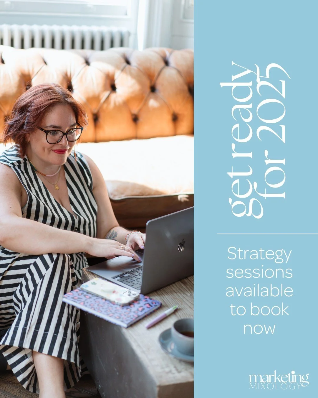 ✨ Ready to make 2025 the year your business thrives?✨
My marketing strategy session slots (try saying that after a Negroni) are now OPEN 🎉 
Whether you’re looking to increase visibility, reach new clients, or simply feel more in control of y