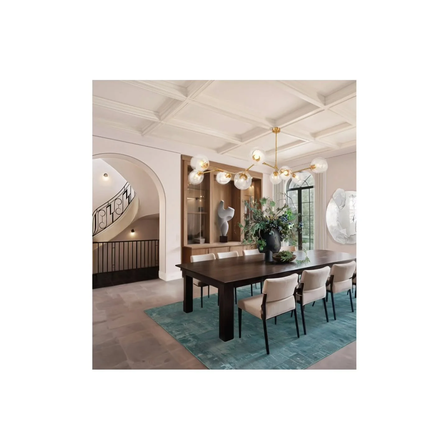 Sharing this project from a stunning villa in Cannes, South of France. All living areas needed fresh air, elegance, and a return to local materials (Provence stone and wrought-iron). Done. 

#diningroomdecor #interiordesign #cannes #provence #stairsd