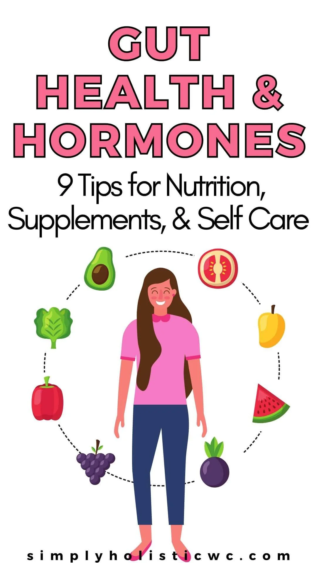 gut health and hormones. woman with healh