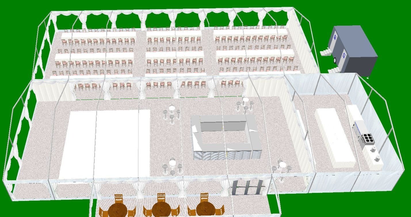 Example floor plan of a large marquee layout