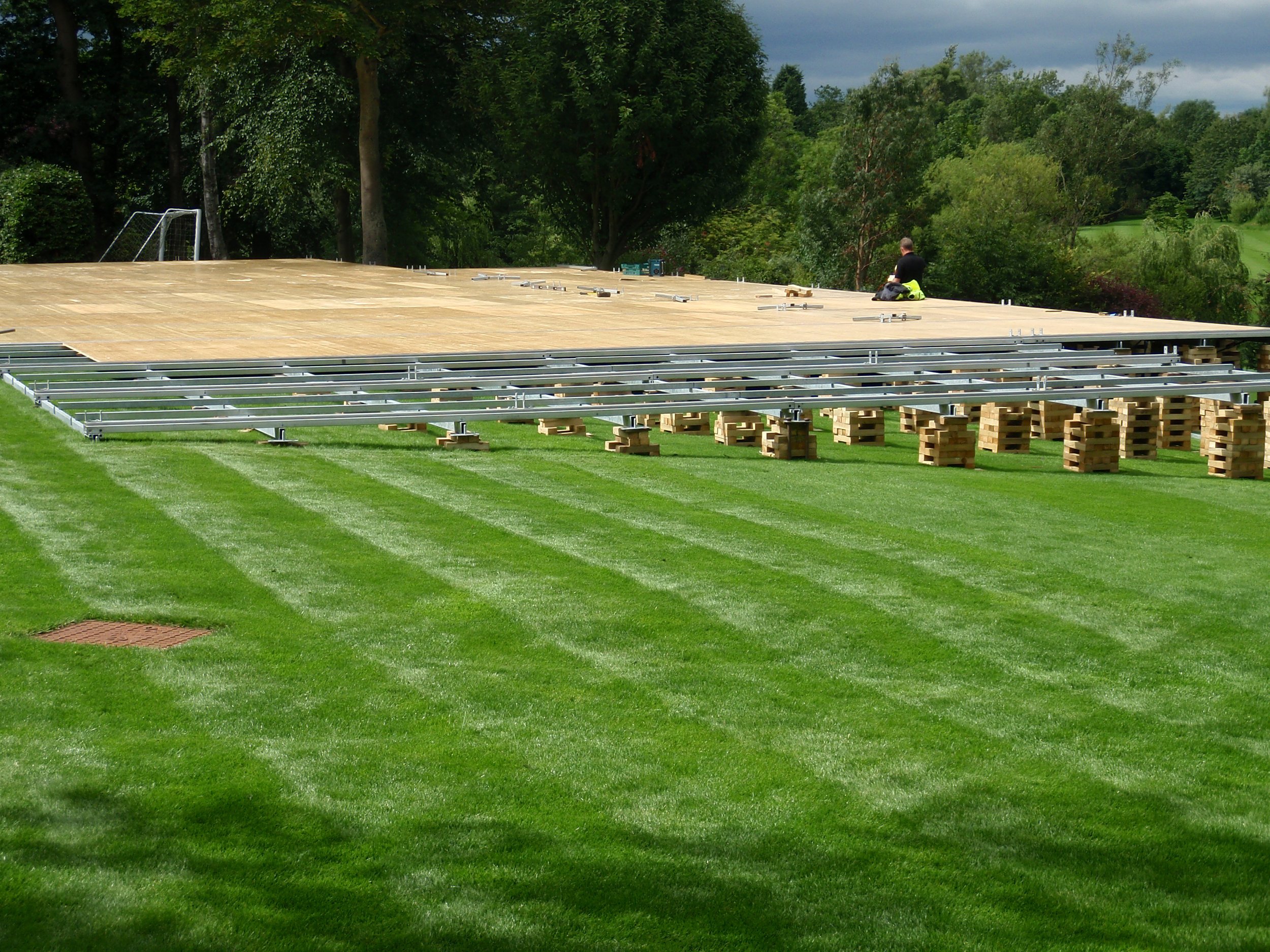 Levelling the marquee flooring - suitable for any venue