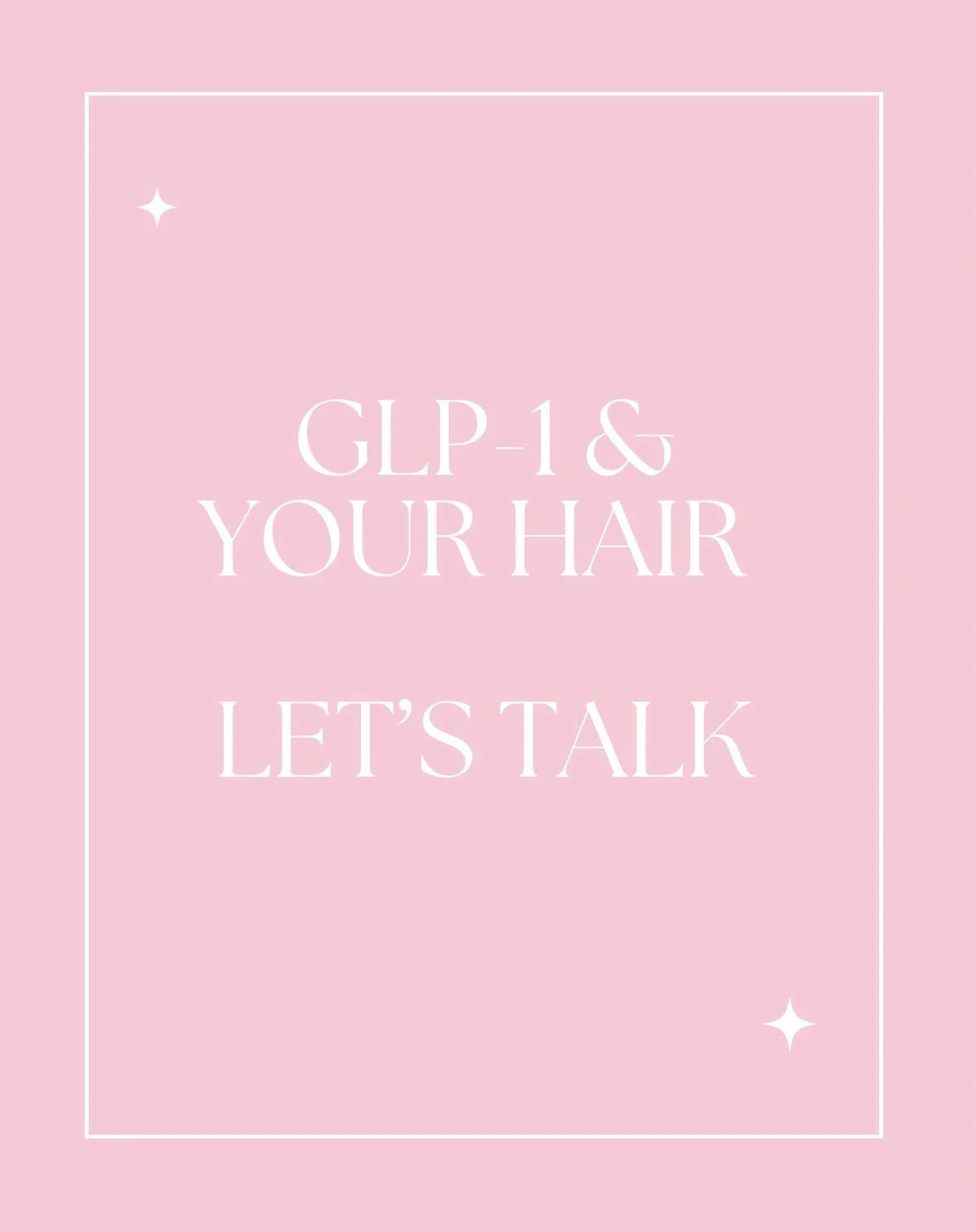 Let&rsquo;s talk:

GLP-1 can change a lot &mdash; including how your hair behaves for a while.
If you&rsquo;re seeing more shedding, it doesn&rsquo;t mean something is wrong with you.

Your body is doing its best to adapt.
And your hair deserves a li