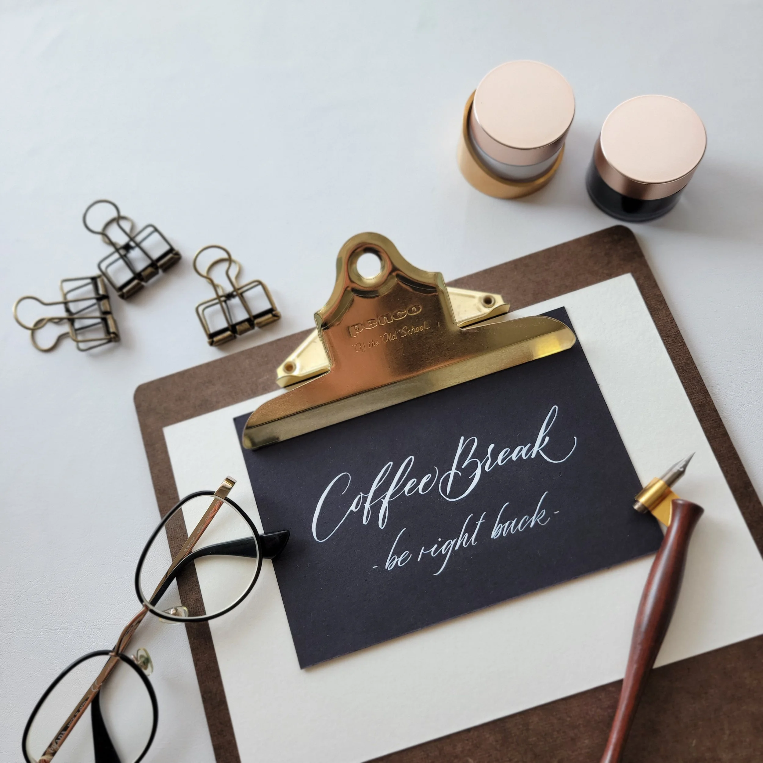 Silver Ink calligraphy coffe break pointed pen.jpg