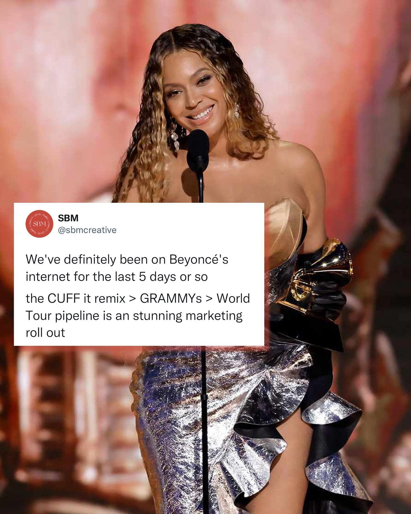 What. A. Week! The #1 hack to maximising your marketing efforts? Momentum. Everyone needs it, even #Beyonce. Here&rsquo;s the timeline &amp; what we can all learn from it:⁠
⁠
1. Friday February 3rd: Beyonc&eacute; releases &lsquo;CUFF IT (Remix)&rsqu