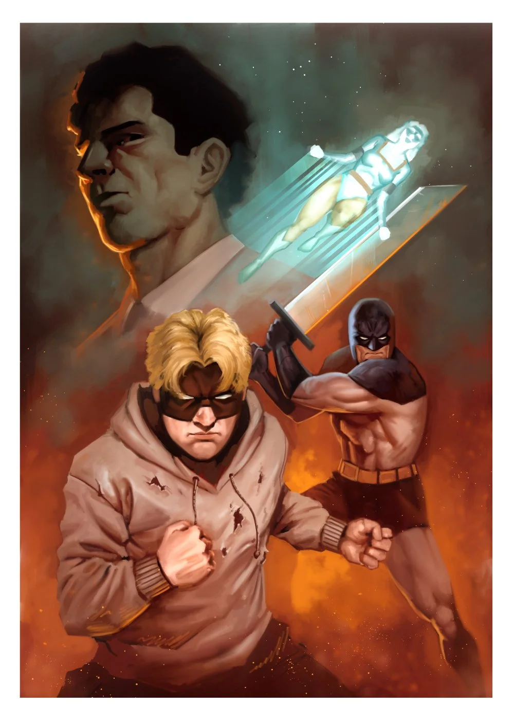 A variant cover for a comic called "FIGHT KNIGHT" 
Digital Painting on Clip Studio Paint and Procreate. 
