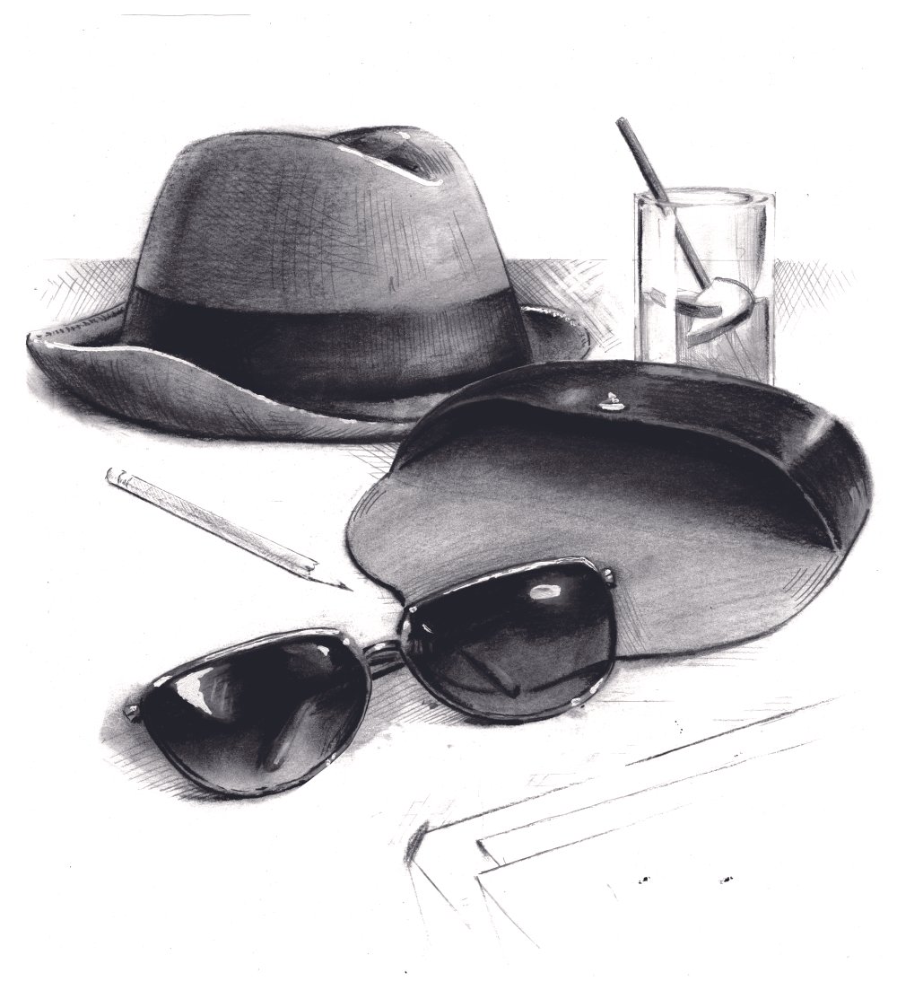 2/3 Illustrations for Puyi Optical and their 25th Anniversary Exhibition 
Charcoal and Graphite on paper 