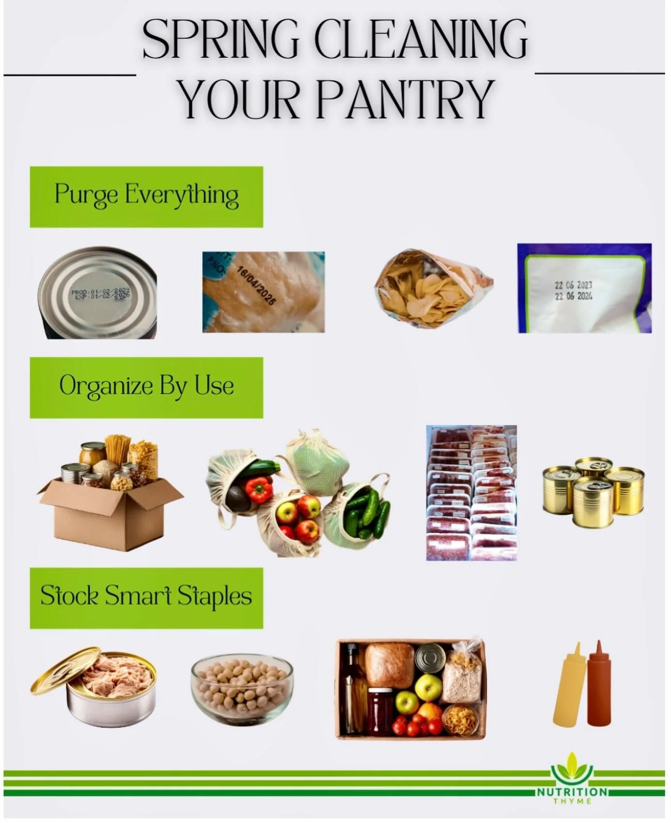 Open your pantry right now. How many half-empty bags, expired cans, and mystery grains are hiding in there?

Spring cleaning your pantry isn&rsquo;t about being perfect. It&rsquo;s about making healthy eating easier.🌷🧹

Step 1️⃣: The Purge (15 minu