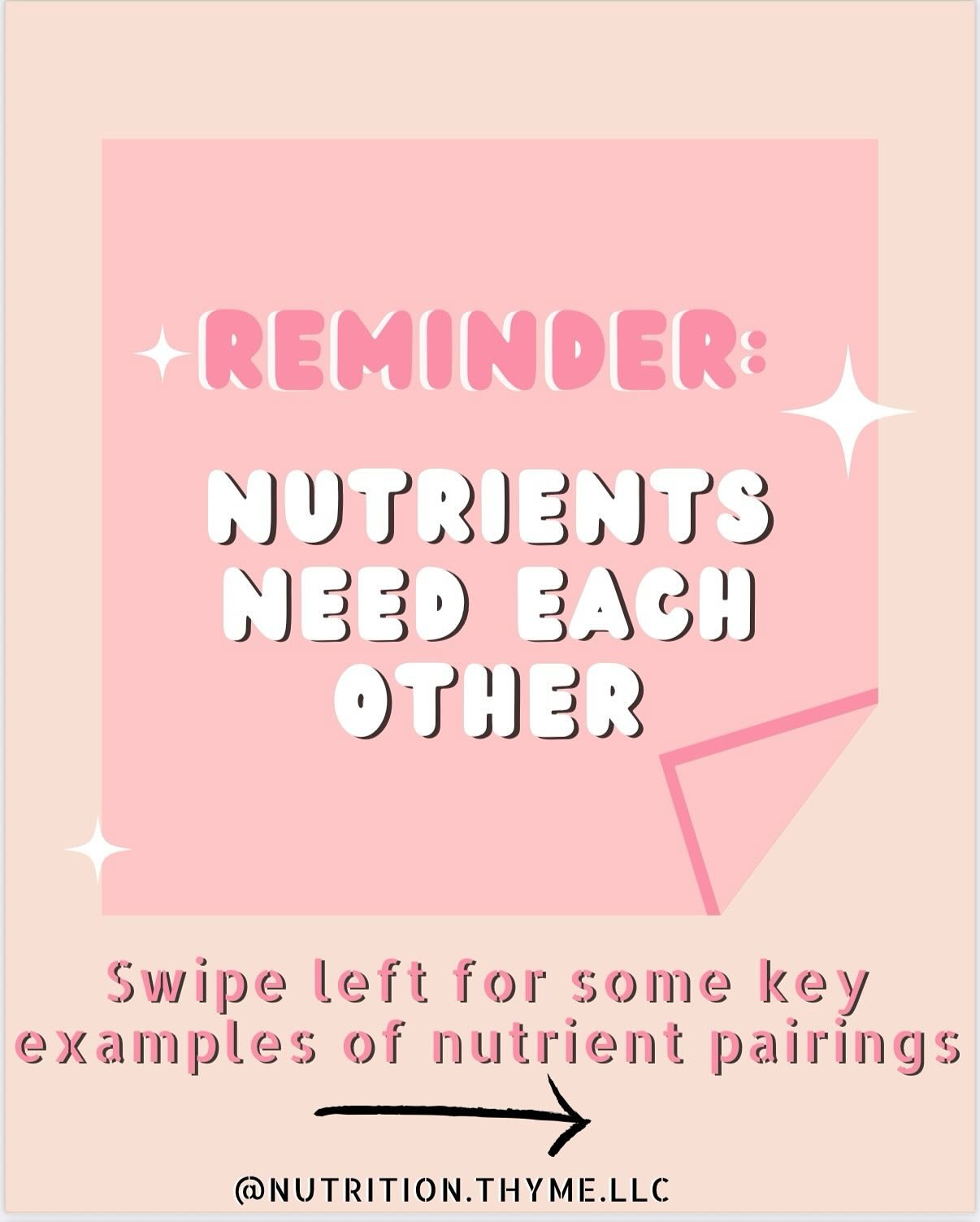 🤝Nutrients Need Each Other! Did you know&hellip;?🤝

Many (or most) nutrients require the support and presence of other nutrients to achieve optimal effectiveness

It can be easy to get caught up in the benefits of a single nutrient, but it&rsquo;s 