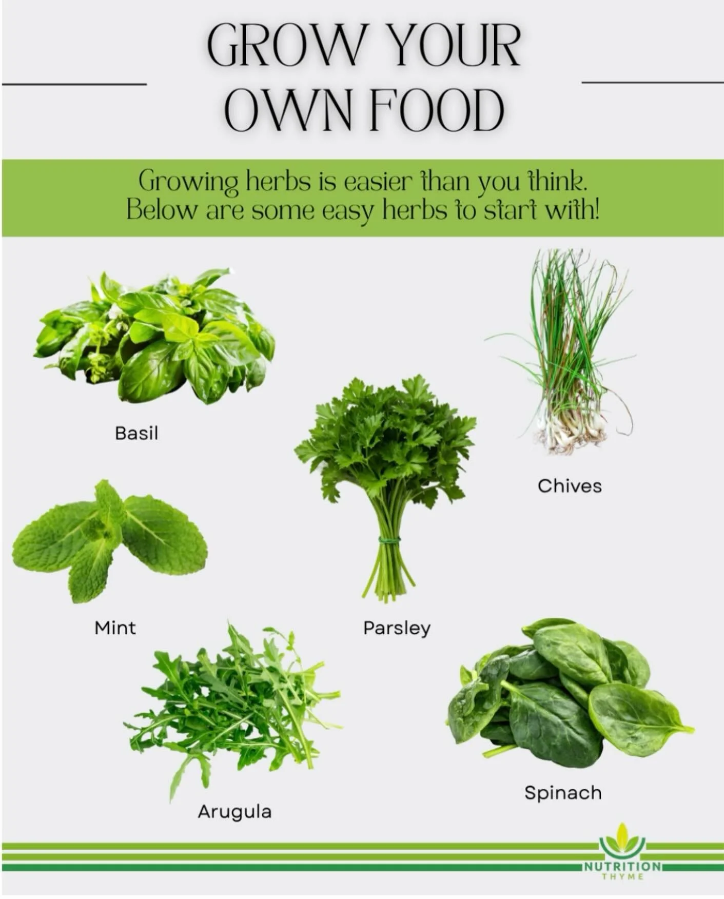 Spring is on its way! And guess what?! You don&rsquo;t need a huge backyard or a green thumb to grow your own food🪏👩&zwj;🌾

Start with herbs and greens. They&rsquo;re cheap, nearly impossible to kill, and you&rsquo;ll actually use them! Having her