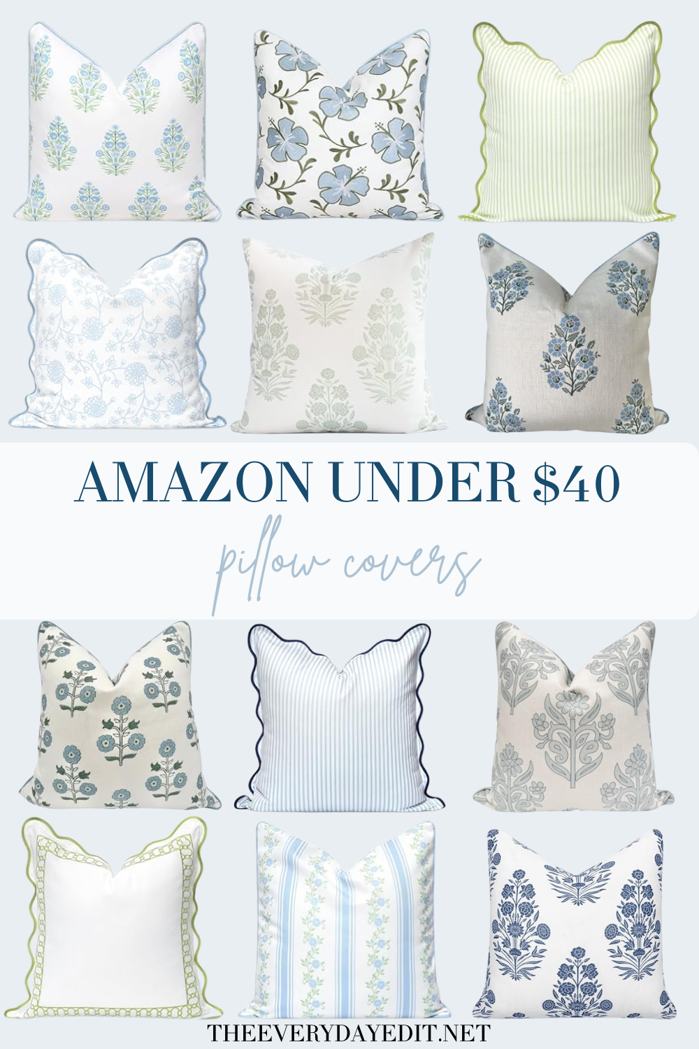 Serena &amp; Lily Inspired Amazon Pillow Covers | Blue, Pink &amp; Neutral Home Finds Under $40