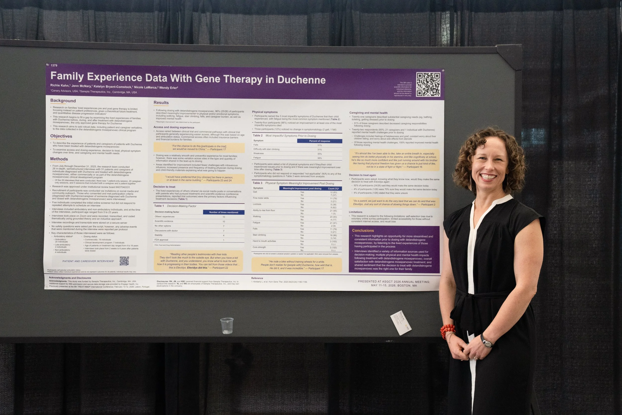 Katelyn presenting a patient experience data collection poster at World Orphan Drug Congress Usa