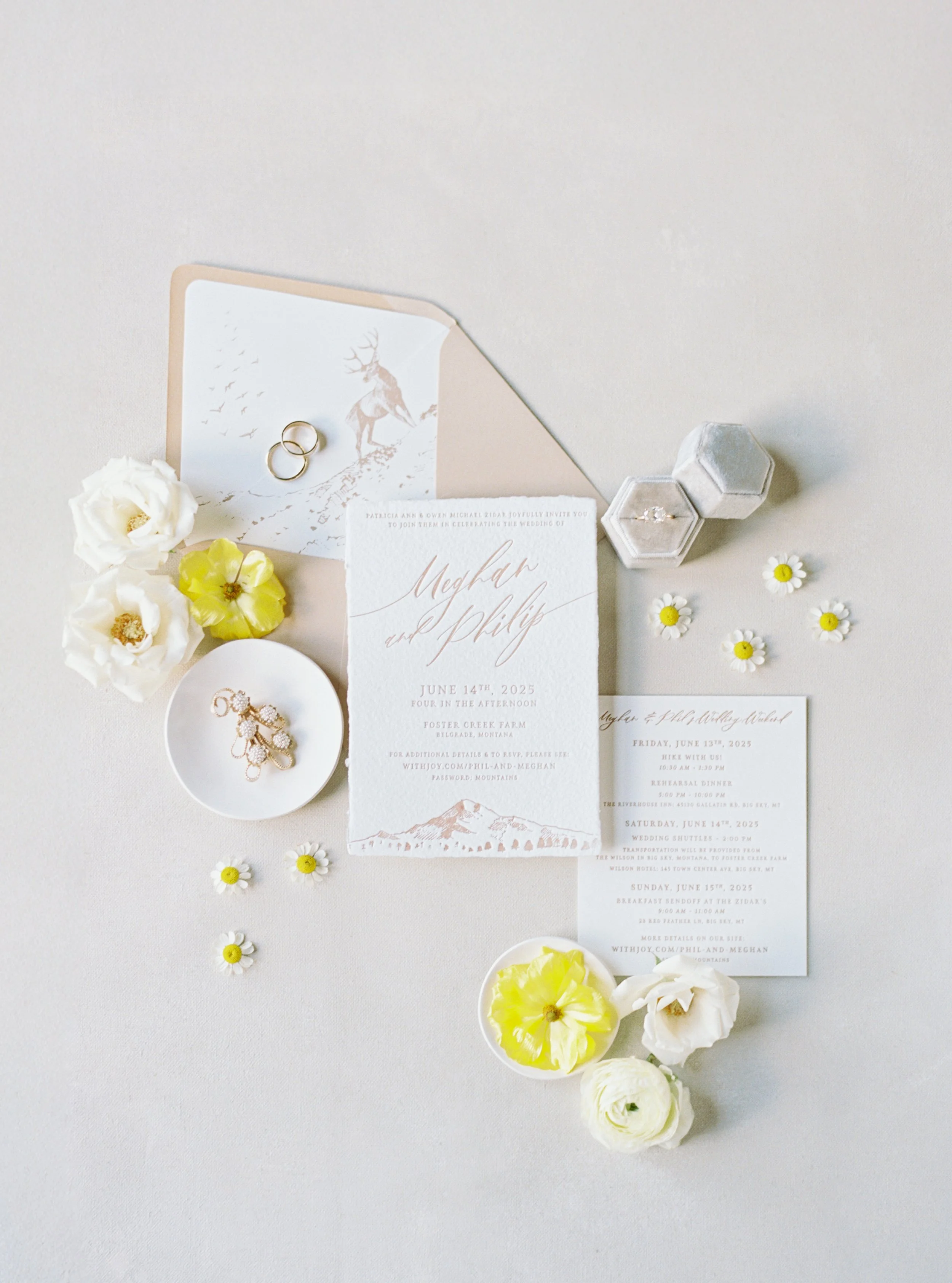 Flatlay Fine Art - Bozeman Wedding Photographer Film. Foster Creek Farm Venue