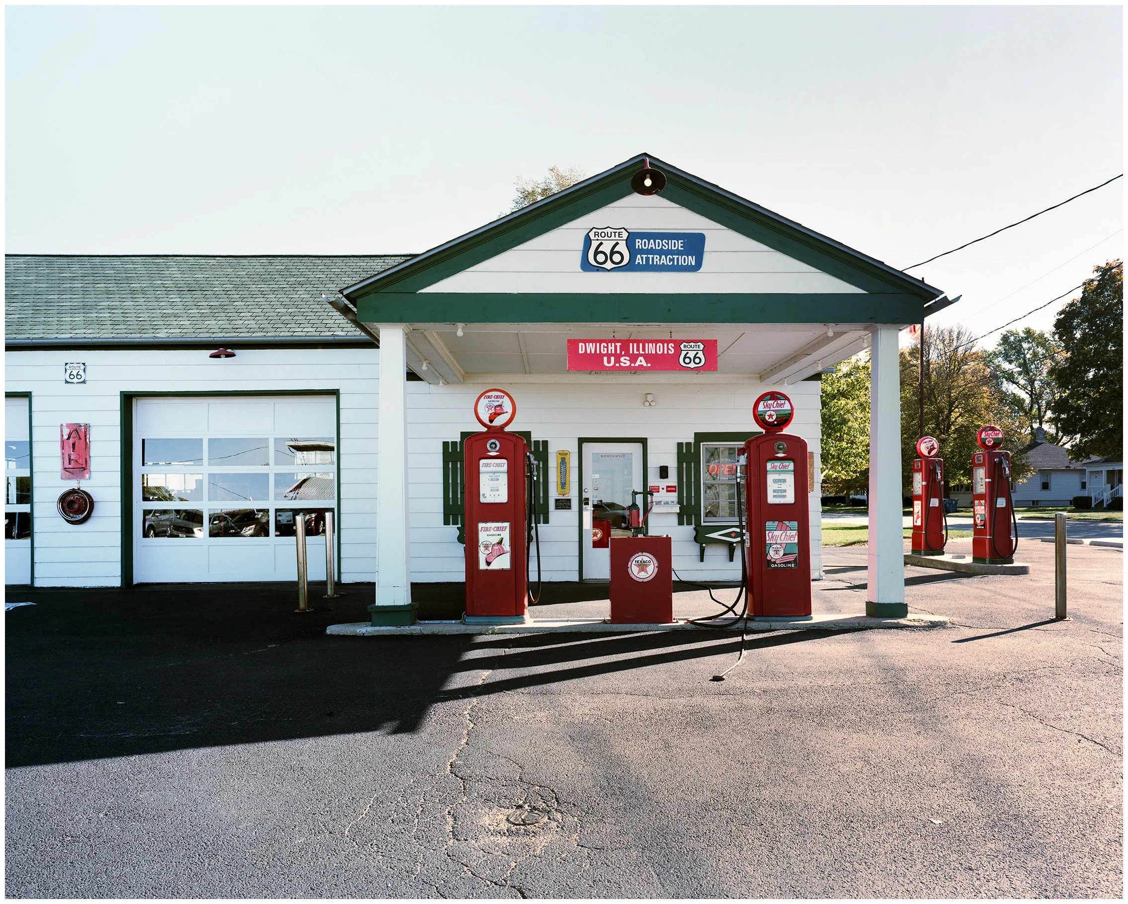 Ambler's Texaco Gas Station (1933); Dwight, IL; Linhof 4 x 5; Portra 160 Film.