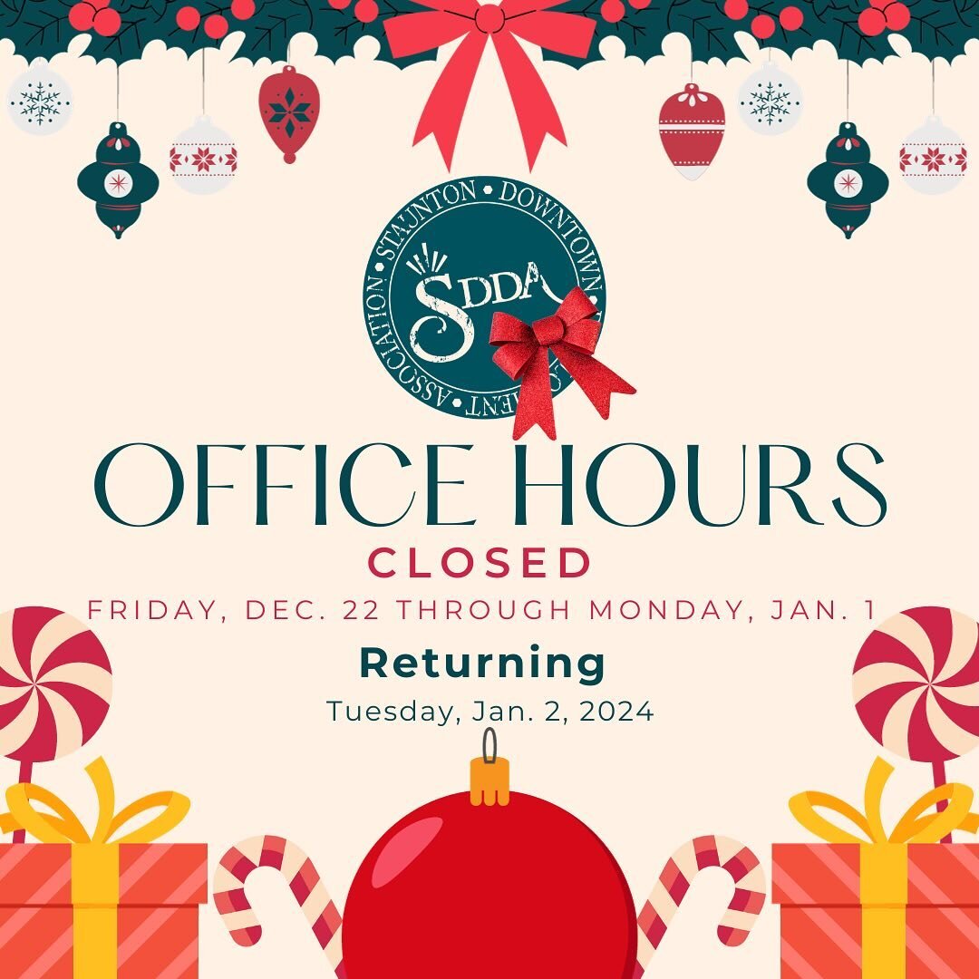 The SDDA office will be closed Friday, Dec. 22 through Monday, Jan. 1. We will be back in the office Tuesday, Jan. 2. Merry Christmas and Happy Holidays to all!!