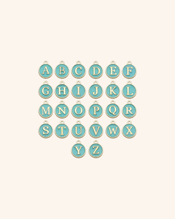 Enamel Disk Letters-Seafoam — Something Wonderful