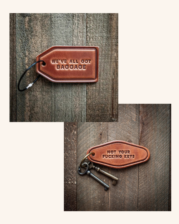 Snarky Leather Luggage Tag & Keychain