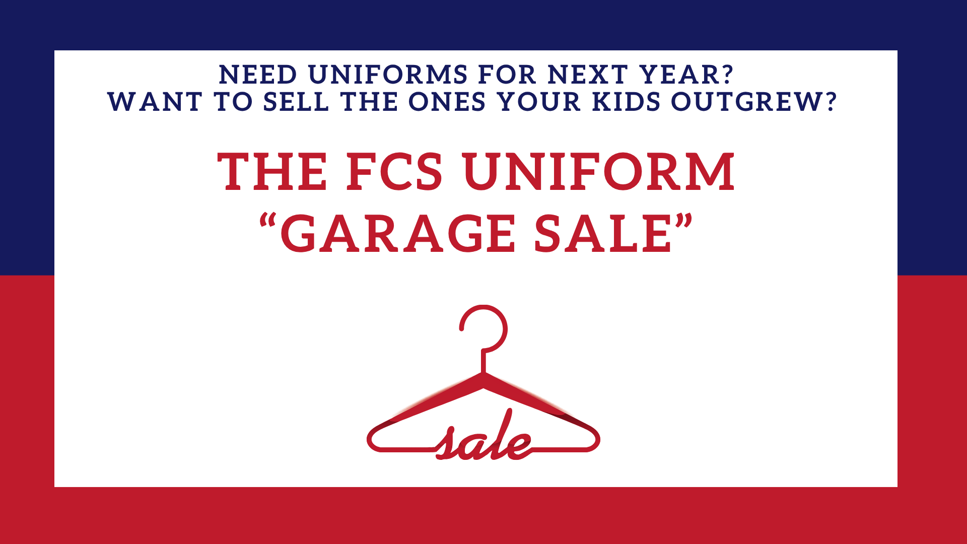 Uniform “Garage” Sale