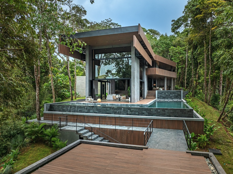 Sleek bar area in Dominical Villa Corazon property