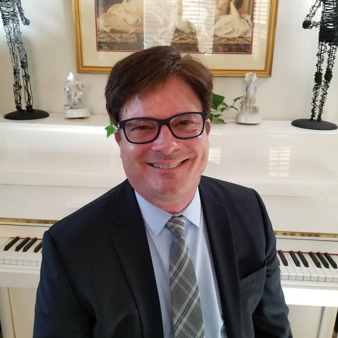 Dennis Frayne Portrait White Piano