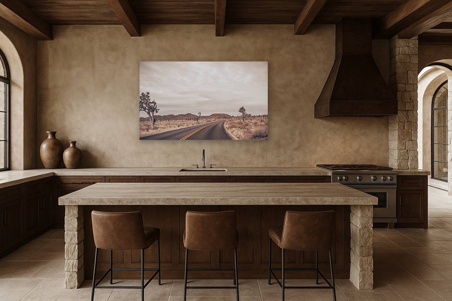 gold-dusk-joshua-tree-desert-road-print-rustic-kitchen.png