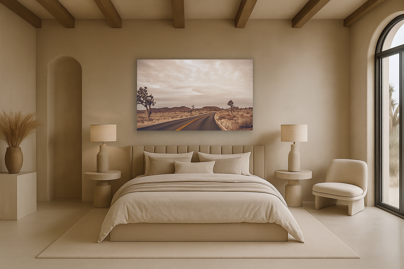 gold-dusk-joshua-tree-desert-road-print-modern-bedroom.png